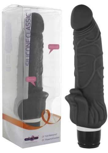 Silicone Classic Seven Creations silikonowy wibrator dla kobiet czarny