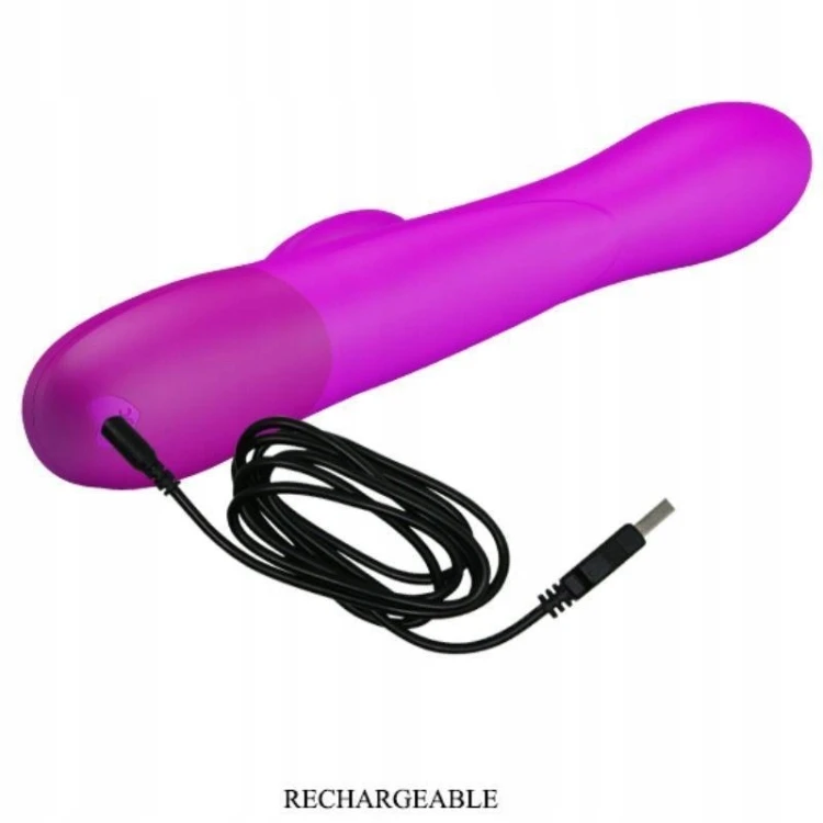 Fioletowy wibrator silikonowy Pretty Love Dempsey ładowany przez USB