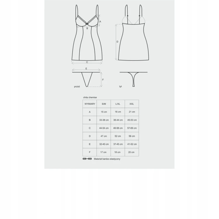 Seksowna zmysłowa KOSZULKA OBSESSIVE BIELIZNA DAMSKA S/M promocja CHITA