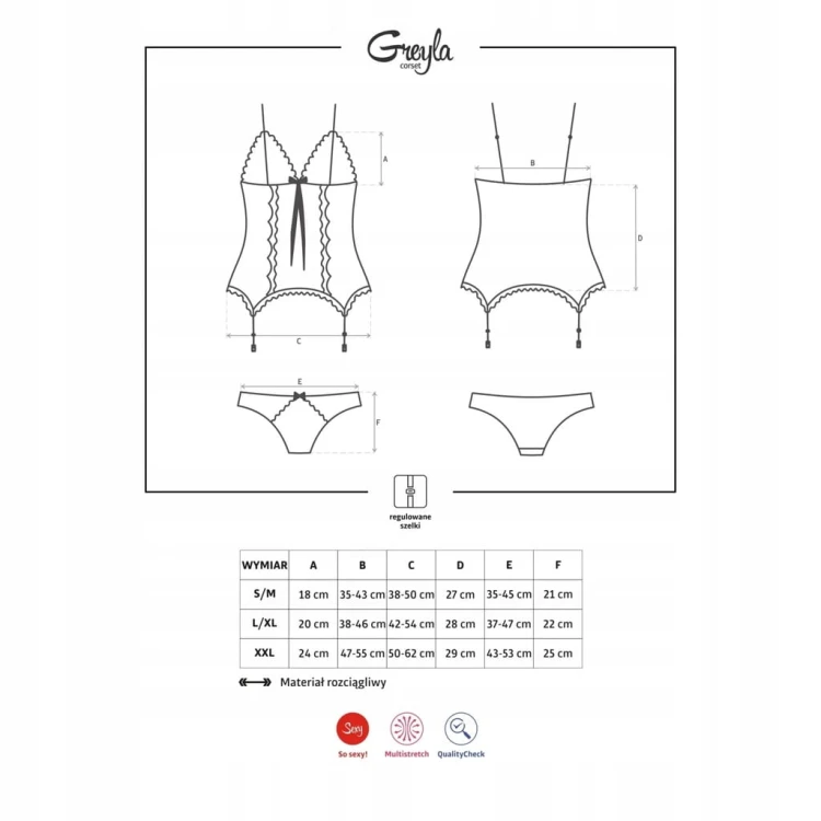 GORSET OBSESSIVE seksowna BIELIZNA L/XL promocja