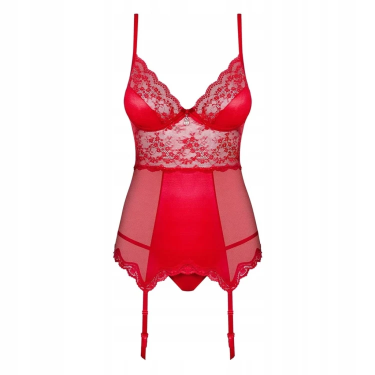 OBSESSIVE czerwony seksowny gorset Lovica S/M
