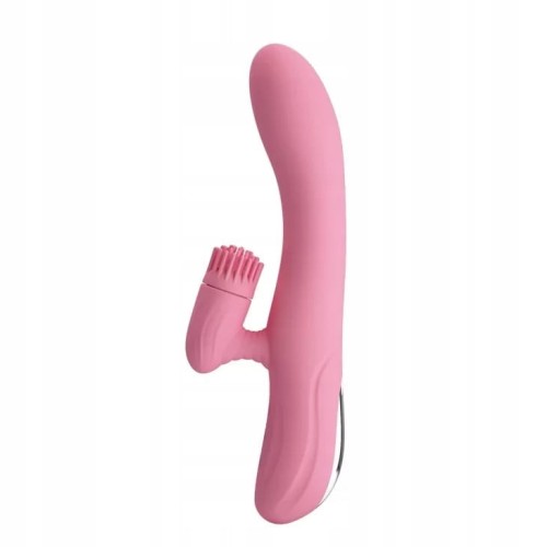 Silikonowy wibrator z funkcją stymulacji łechtaczki i   USB Pretty Love