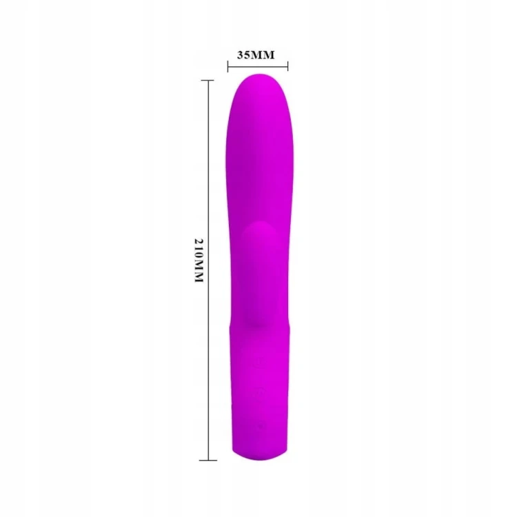 Pretty super wibrator silikonowy z podwójną wibracją i funkcją łechtaczki