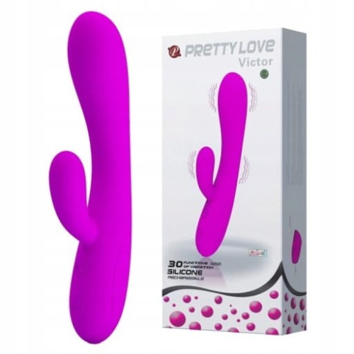 Pretty niesamowity silikonowy wibrator z funkcją stymulacji łechtaczki USB